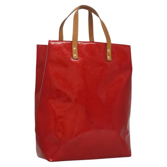 LOUIS VUITTON Monogram Vernis Reade MM Hand Bag Red Rouge M91086 - Picture 1 of 16
